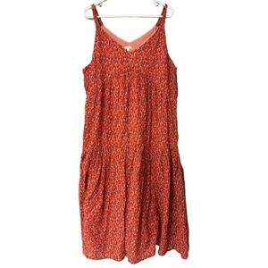Joie Womens Dress Size XL Tea Rose Tiered V-Neck Cotton Bohemian Maxi‎